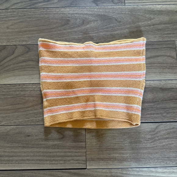 NWT! American Eagle | Size L (Fits S/M) | Orange & Pink Striped Tube Top - Picture 4 of 7